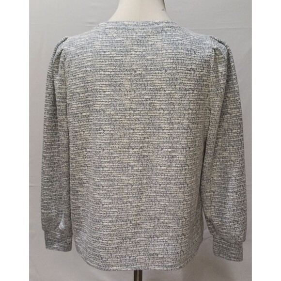 Nine West Textured Knit Sweater Sky/White Combo Size Large NWT - Picture 3 of 16